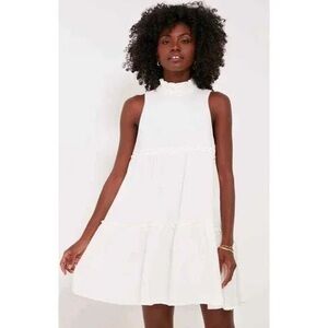 Tuckernuck Pomander Place Morgan Lightweight Gauze Ruffle Neckline Bow Dress